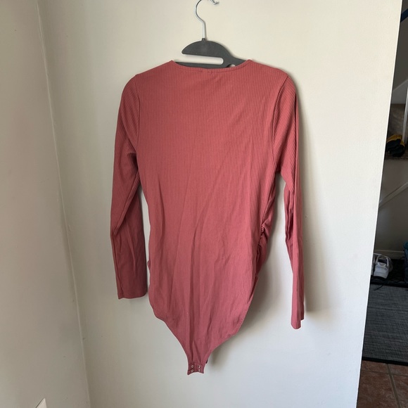 Maternity Old Navy Pink Long Sleeve Bodysuit size L - Picture 4 of 4